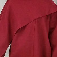 MANTEAU COURT BORDEAU AVEC ECHARPE