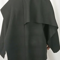 MANTEAU COURT NOIR AVEC ECHARPE