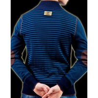GILET BLEU EN MAILLE JERSEY JUSTING