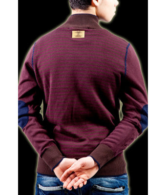 GILET MARRON EN MAILLE JERSEY JUSTING