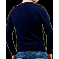 GILET BOUTONNE EN MAILLE BLEU