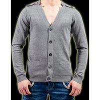 GILET BOUTONNE EN MAILLE GRIS