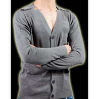 GILET BOUTONNE EN MAILLE GRIS
