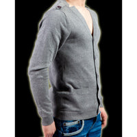GILET BOUTONNE EN MAILLE GRIS