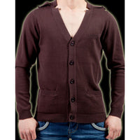 GILET BOUTONNE EN MAILLE MARRON