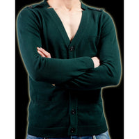 GILET BOUTONNE EN MAILLE VERT
