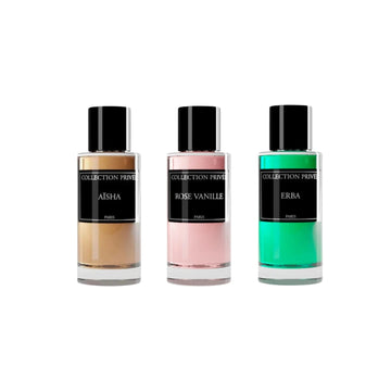 Pack mixte 3 parfums Collection Privée 50 ML : Aisha - Herba - Rose Vanille