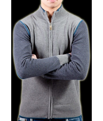 GILET GRIS EN MAILLE JERSEY JUSTING