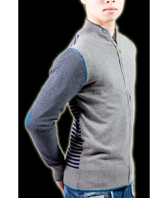 GILET GRIS EN MAILLE JERSEY JUSTING