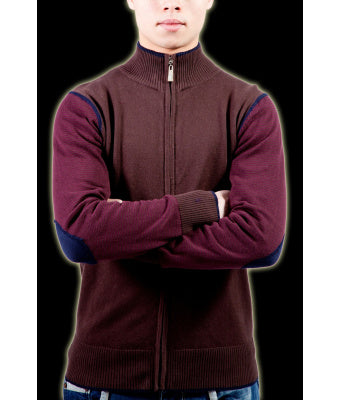 GILET MARRON EN MAILLE JERSEY JUSTING