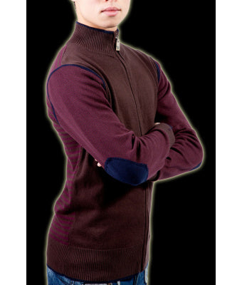 GILET MARRON EN MAILLE JERSEY JUSTING