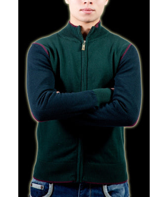 GILET VERT EN MAILLE JERSEY JUSTING