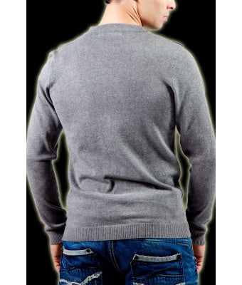 GILET BOUTONNE EN MAILLE GRIS