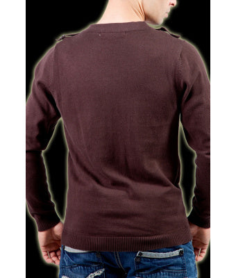 GILET BOUTONNE EN MAILLE MARRON