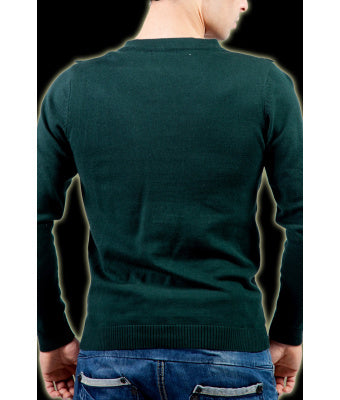 GILET BOUTONNE EN MAILLE VERT