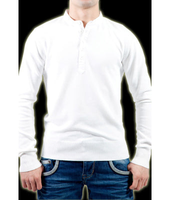 PULL BLANC BOUTON COL NEXT STYLE