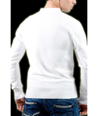 PULL BLANC BOUTON COL NEXT STYLE